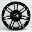 RIN 17X9 6-139.7 R1 SPORT OR002 BLACK+ MILLING WINDOW ET0 CB106.1