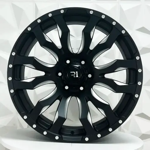 [204522] RIN 20X10 6-139.7 R1 SPORT QC1500 MATT BLACK+MILLING+DOOTS* ET0 CB110